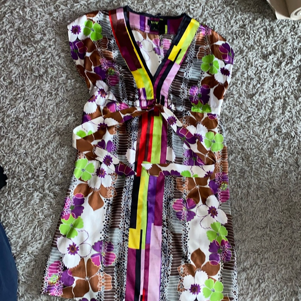 YASP silk dress, Large, knee length, v neck